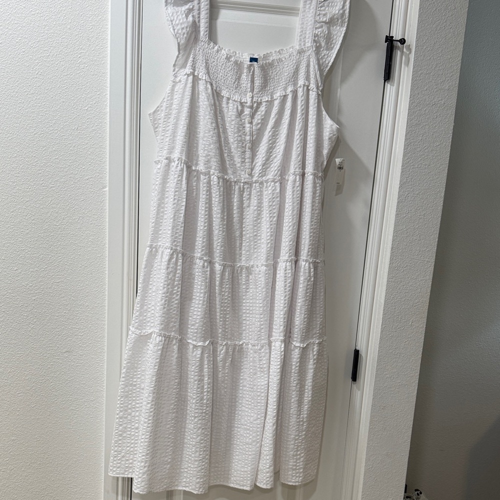 Old Navy White Tiered Ruffle Strap Maxi Dress